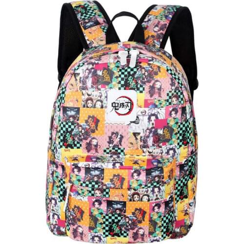 Anime Demon Slaye and Attack on Titan Cosplay Schoolbag Pattern Printing School Bag Students Cosplay Backpack Notebook Bags Boy