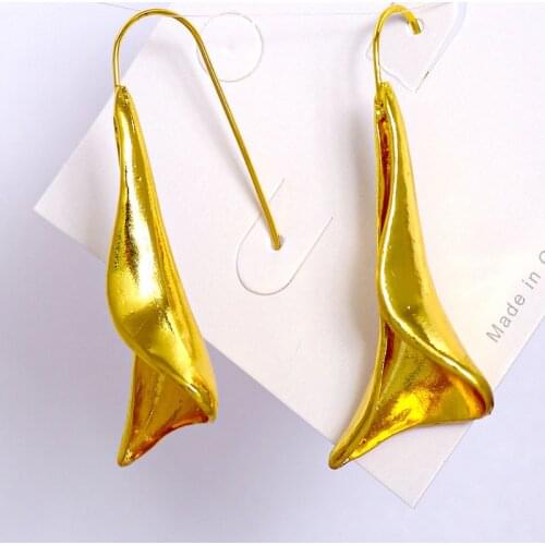 Minar Statement Hollow Irregular Geometric Metal Pendant Earrings for Women Gold Silver Color Hanging Earrings Accessories