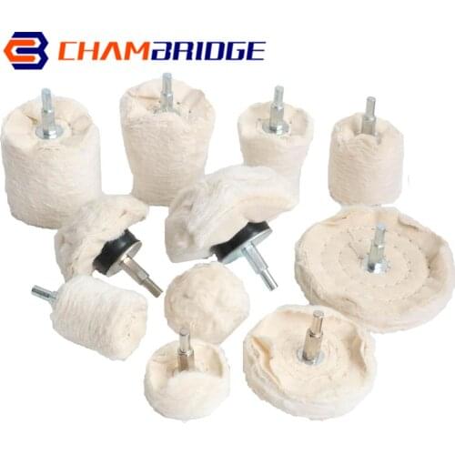 6mm Shank Cotton Polishing Wheels Cloth Buffing Wheel Grinder for Car Polisher Jewelry Wood Metal Abrasive Tools 1pc