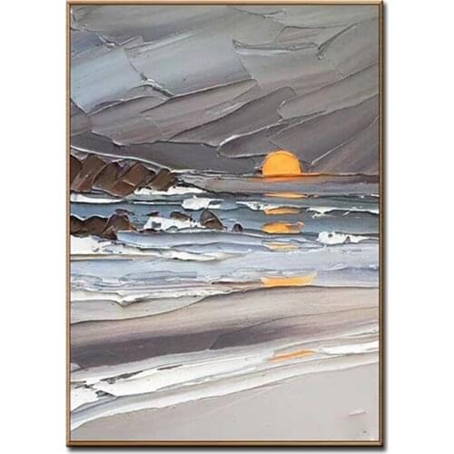 The Sun Comes Up In The East Abstract Oil Painting Modern Wall Art Living Room No Frame Picture Home Decoration Painting