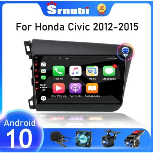 Srnubi 2 Din Android 10 RDS DSP Carplay Car Radio for Honda Civic 2012 - 2015 Multimedia Video Player Navigation GPS Stereo DVD