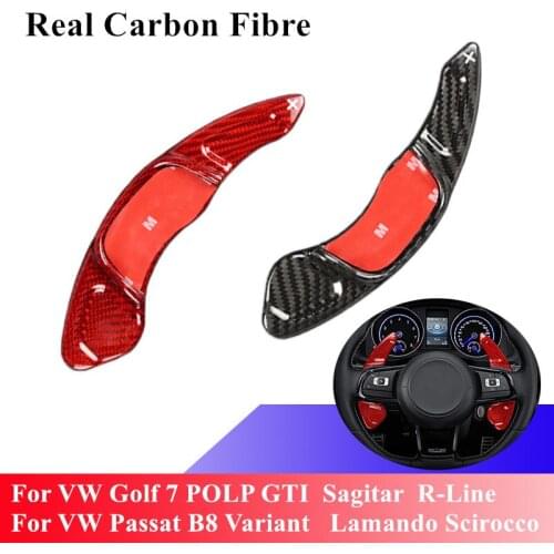 Real Carbon Fiber Steering Wheel Shift Paddle Extension Shift Cover for VW Golf 7 GTI for VW POLO Scirocco for Passat B8 Variant