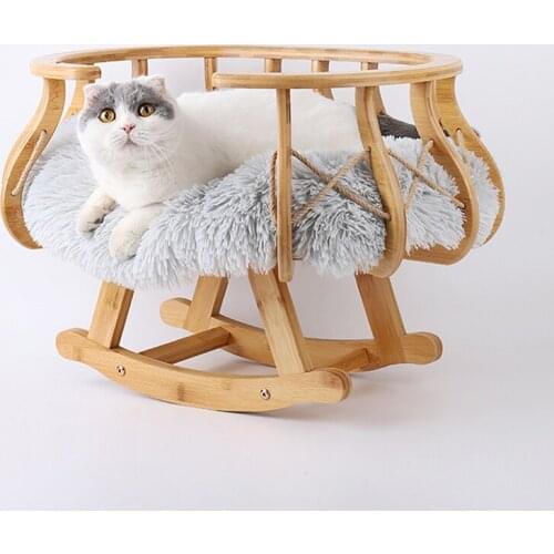 Nordic Four Seasons Universal Rattan Princess Cat Bed Cradle Comfortable Non-Stick Hair Removable and Washable
