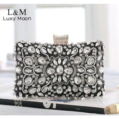 2021 Diamond Evening Handbag For Women Pearl Luxury Designer Handbag And Purse Wedding Party Clutch Bag Floral Sac Femme X379H