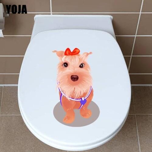YOJA 14.2*23.5CM Pet Dog BedRoom Home Decor Toilet Decal Wall Sticker Modern Art T3-0676