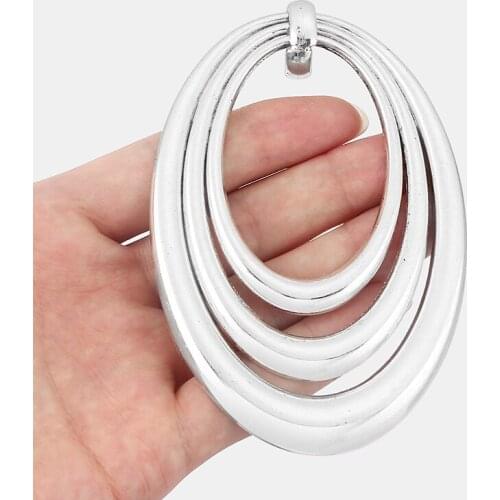 1PCS Antique Large Round Three Layer Oval Circle Charms Pendants for Necklace Jewelry Finding Making 108x73mm