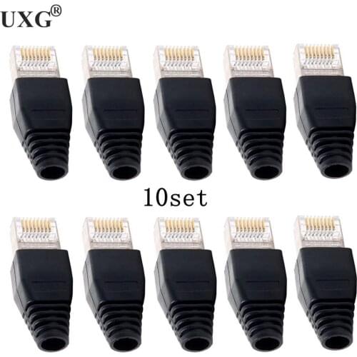 10pcs/lot Metal Shield RJ45 RJ-45 8P8C Network CAT CAT5E Modular UTP STP Plug Connector