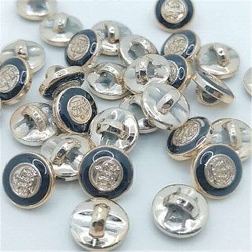 100pcs/Pack Round crown Point oil metal buttons gold sweater coat decoration shirt buttons accessories DIY
