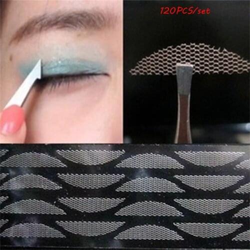 120PCS Invisible Mesh Double Eyelid Tape Lace Eyelid Sticker Women Make Up Eyeliner Tapes For Eyes Makeup Tools