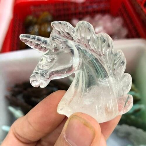 2" clear quartz crystal unicorn natural stones and crystals natural crystal unicorn hand craft