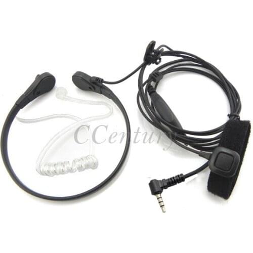 XQF 2Pcs Walkie Talkie Throat Microphone Earpiece Headse PTT Mic for Yaesu Portable Radio VX-8GR FT-60R FT-250R FT-40R VX-5R