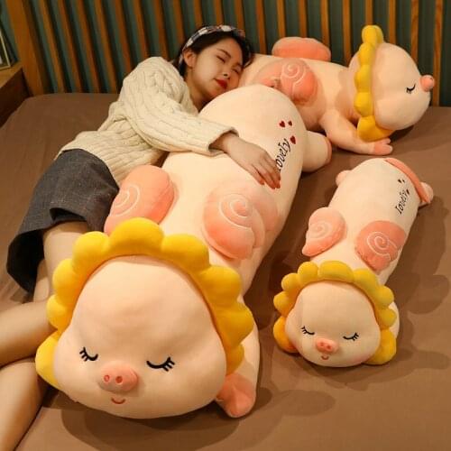 40-110CM Cartoon Cushion Angel Pig Doll Baby Kids Birthday Gift Cute Flower Plush Toy Soft Stuffed Cloth Lovers Pillow New