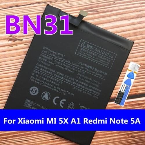 New Original Real 3000/3080mAh BN31 Battery For Xiaomi Mi A1 / Redmi Y1 Lite
