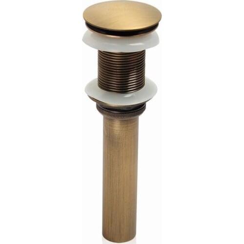 Antique Brass Bathroom Lavatory Sink Pop Up Drain Brass Vanity Vessel Sink Drain Without Overflow KD822