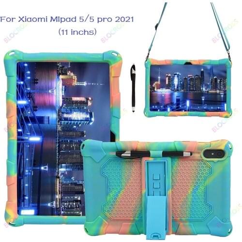 Tablet Case for Xiaomi MiPad 5 Mi Pad 5Pro 5G Wifi 2021 11 Inch Soft Silione Smart Adjust Shell Stand Protective Cover Film