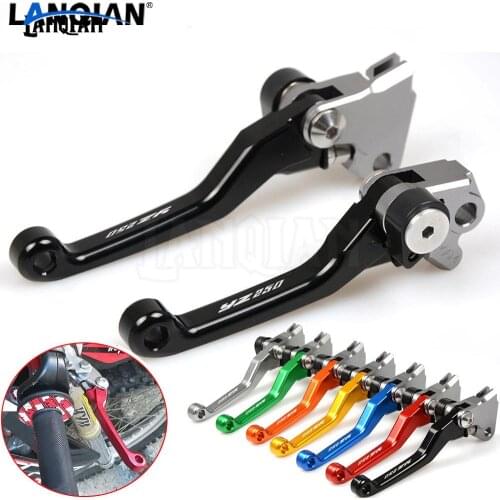 Black CNC Laser Printing Motorcycle Dirt bike Pivot Brake Clutch Levers For YAMAHA YZ250 2008-2014 YZ 250 Motocross Accessories