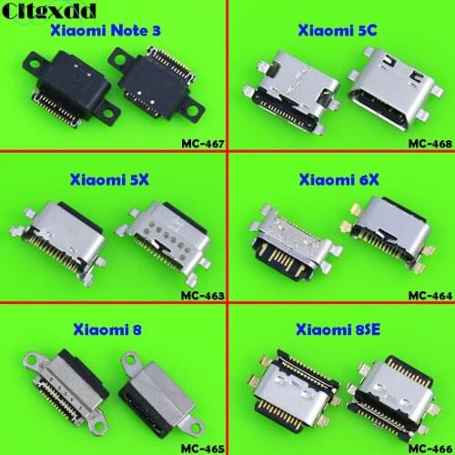 Cltgxdd Micro USB jack ,USB connector for Xiaomi 5C 5X 6X 8 8SE Note3 Micro USB socket charging port repair replacement