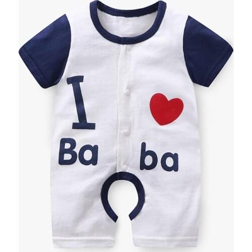 ZWF1062 Baby Summer Clothes Handsome NewBorn Baby clothes short sleeve Romper for boys and girls 3-24M Christmas Infant Pajamas