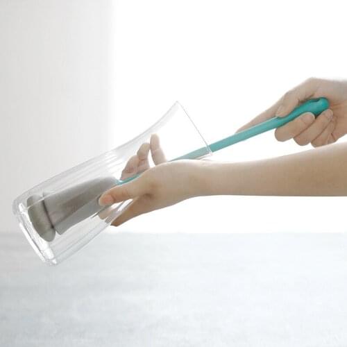 Long Handle Cup Brush Modern Minimalist Bottle Brush Kitchen Cleaning Bottle Slender Removable Sponge Brush Head