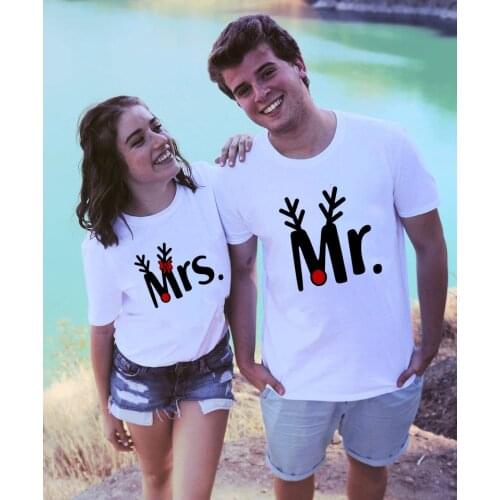 Lovers Couple T Shirt Women Men Newest Valentines Gift Printing Mr Mrs Couple Summer Matching Clothes for Lovers