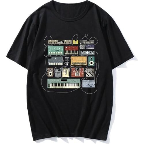 Anime Summer Electronic Musician Synthesizer And Drum Machine Dj Printed O-neck High Quality Oversized Men New Short Tshirt