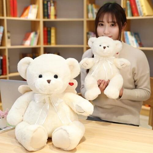 Hot New Quality White Rose Fragrance Angel Bear Plush Toy Soft Stuffed Cartoon Animal Teddy Bear Doll Valentines Gift For Girls