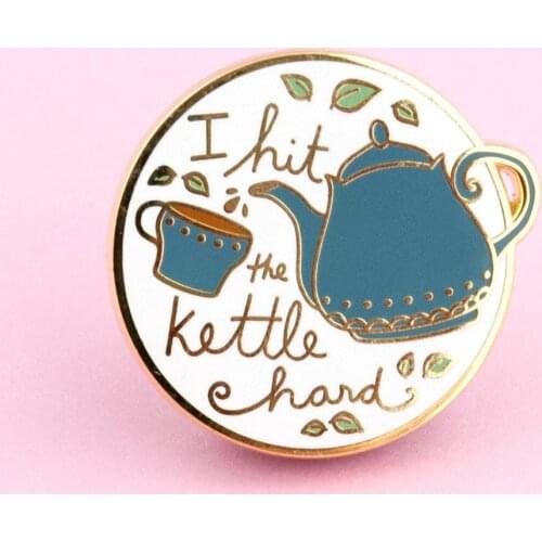 Kawaii Kettle Hard Tea Pastel Enamel Pin Cartoon Fashion Teas Pot Brooch Accessories Funny Lapel Backpack Pins Decor Unique Gift
