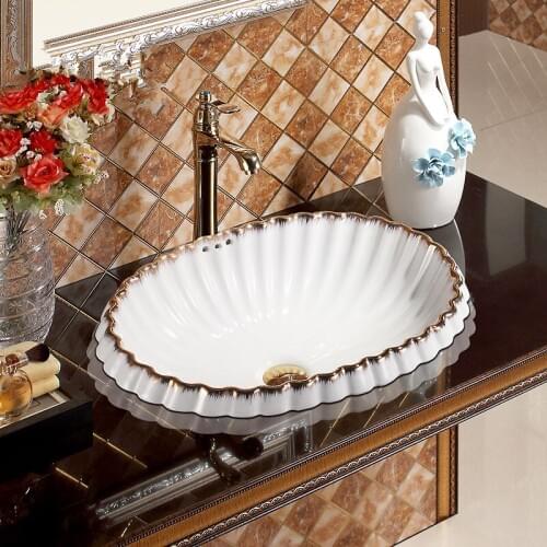 Jingdezhen Bathroom ceramic sink wash basin Porcelain Counter Top Wash Basin Bathroom Sinks sink for bathroom