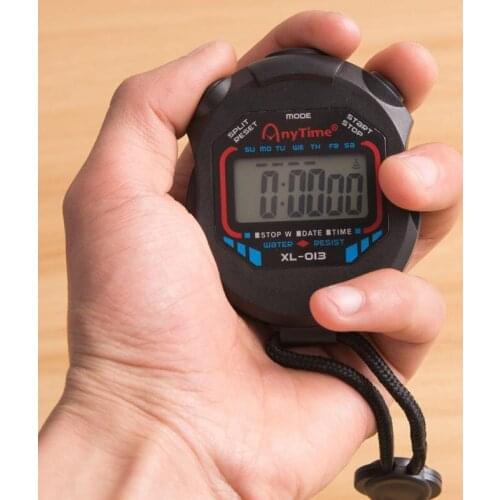 Classic Digital Professional Handheld LCD Chronograph Sports Stopwatch Timer Stop Watch With String Kitchen Timers