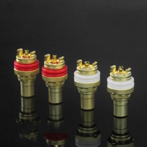 Hifi audio Panel Mount CMC Rhodium Plated RCA Female Socket plug Jack Audio Amplifier Chassis Phono Connector