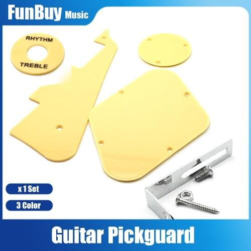 LP Electric Guitar Pickguard Plate Pickguard /Cavity /Switch Covers with Bracket Black/White/Cream Electric Guitar Parts