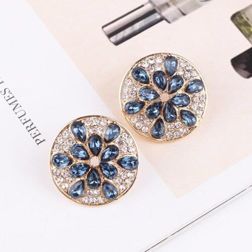 LUBOV 2020 New Elegant Opal Stone Stud Earrings Crystal Earrings for Women Trendy Gold Color Fashion Earrings Christams gift