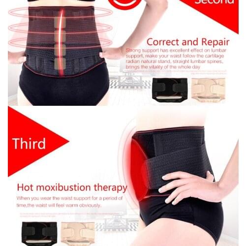 Adjustable Tourmaline Self-heating Magnetic Therapy Waist Belt Lumbar Support Back Waist Support Brace Double Banded Aja Lumbar