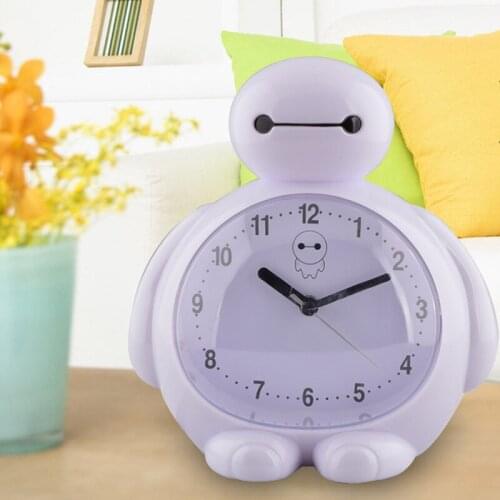 Fashion Creative Cute Cartoon Big White Alarm Clock Bedroom Luminous Lamp Voice Cute Sweeping Cartoon Alarm Clock