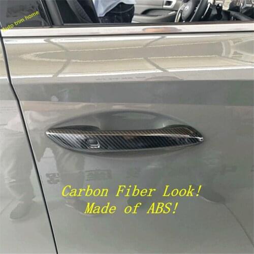 Side Car Door Pull Doorknob Handle Cap Cover Trim For Hyundai Sonata 10th 2020 2021 Auto Accessories ABS Carbon Fiber Look