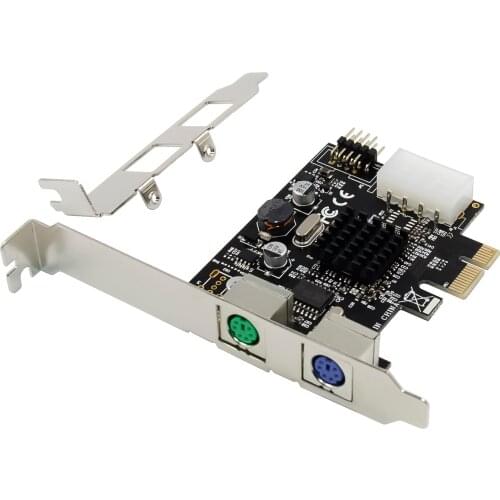 PCIE to 2xPS2 PS/2 Port For PC Keyboard Mouse Adapter Card
