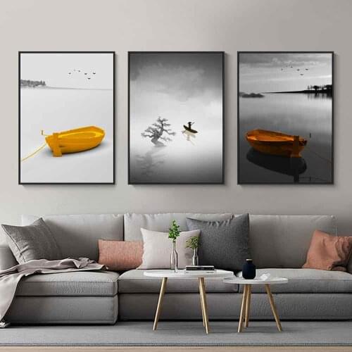 HAOCHU Scenery Chinese Lighthouse Canvas Painting For Living Room Home Decor Painting Print Poster Simple Nordic Wall Picture