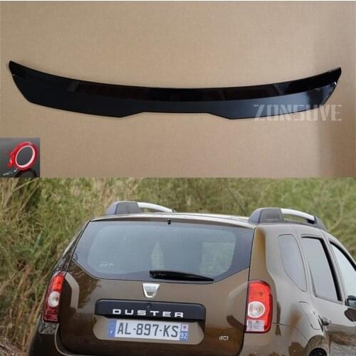 Use For Dacia Duster 2011-2014 Year Roof Spoiler Carbon Fiber Look Accessories Body Kit Factory Style