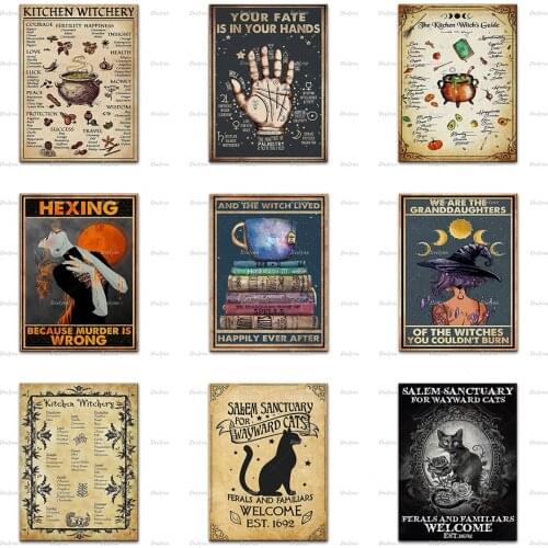 The Kitchen Witch Guide poster,Kitchen witchery Prints, Kitchen Blessing Wall Art work, Halloween recipe,Home Decor Canvas Gift