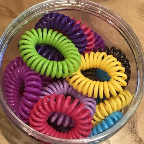 5PCS Girl Scrunchies No Crease Coil Girl Ponytail Band Elastic Rubber Telephone Wire Women Hair Accessories Hairband For Gift