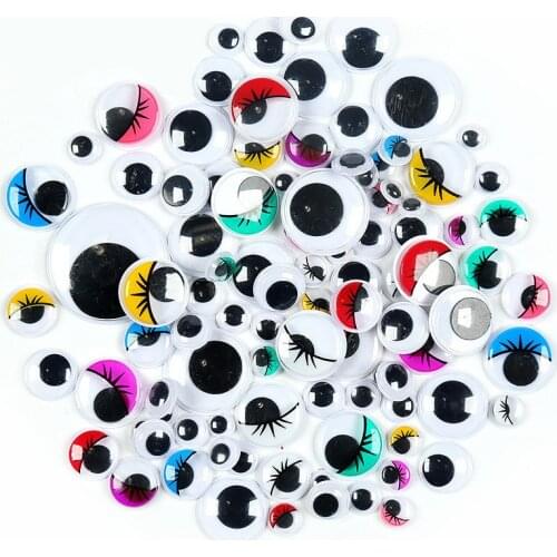 DIY Plush toy Self Adhesive Googly Wiggly Eyes 6/8/10/12/15mm Mixed for Toys Doll DIY Accessory Eyeball for Scrapbook Toy fo Kid