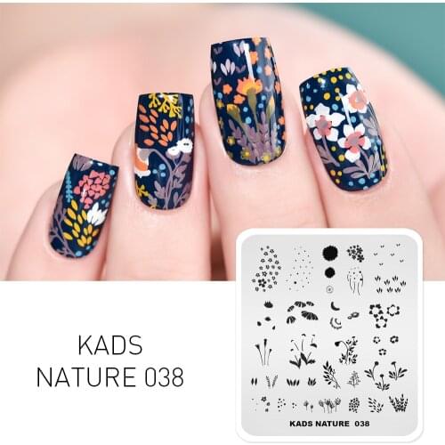 KADS Nail Art Stamp Templates Nature Designs Flower Series Image Nail Stamping Plate Stainless Steel Stencils Manicure Tool