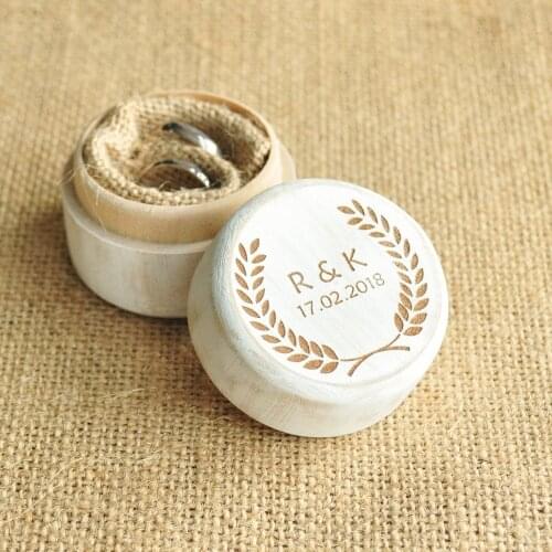 Personalized Wedding Ring Box Rustic Jewelry Box Holder Engagement Gift Ring Bearer Box 4 Style
