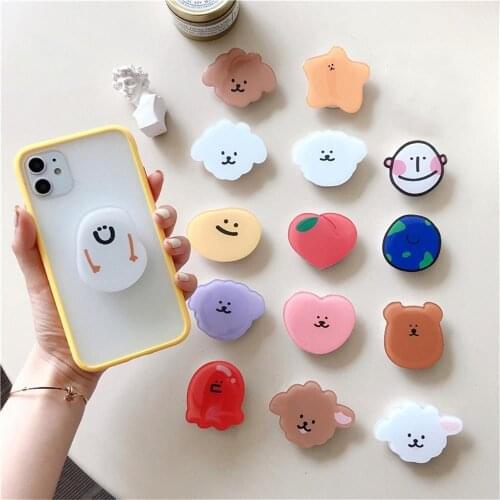 Korean Cute Finger Ring Holder For iPhone Xiaomi Grip Tok Holder Socket Support Telephone Mobile Phone Accessories Bracket