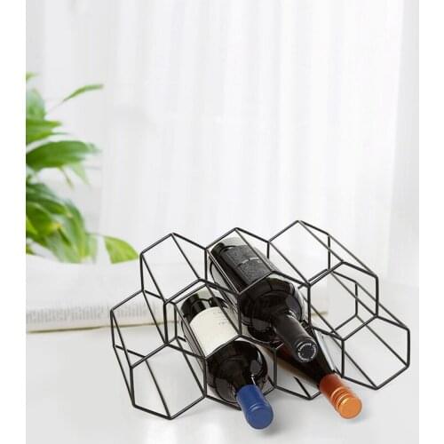 Countertop Metal Wine Racks Wine Storage Holders Iron Shelf Organizer Storage Display Cabinet for Home Decor Kitchen Storage Bar