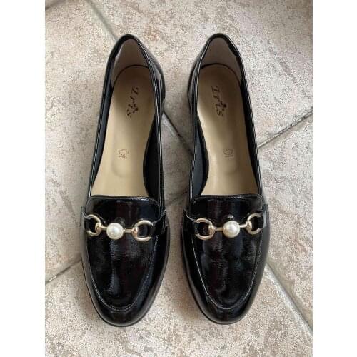 Women Shoes Flats Low Heel Loafers Shoes For Women Pearl Comfort Shoes Patent Leather Footwear Clearance Price Size 41