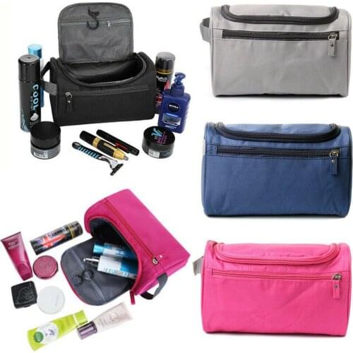 Womens Mens Waterproof Storage Bag Makeup Organizer Nylon Cosmetic Case Bag Zip Closure Cosmetic Holders