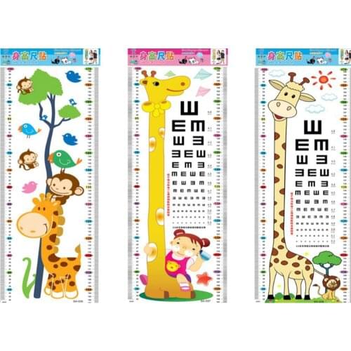 Cartoon Home Bedroom Visual Chart Nursery Decorations PVC Kids Height Chart 1Sheet Wall Stickers