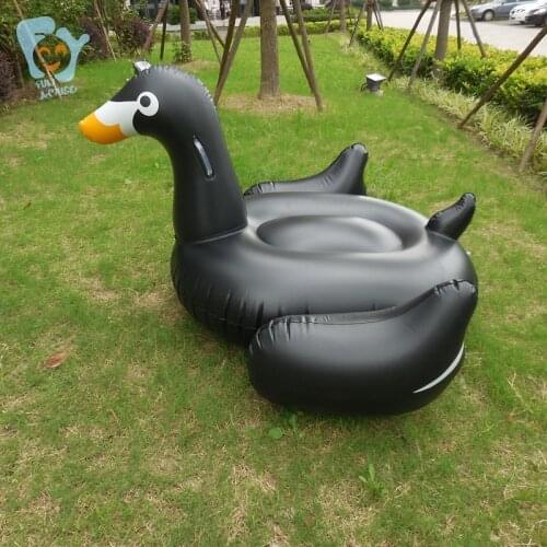 150cm Adult/Child Inflatable Black Swan Pool Inflatable Ride-on Duck Toys Swimming Floats Water Beach Mattress Raft Boia Piscina