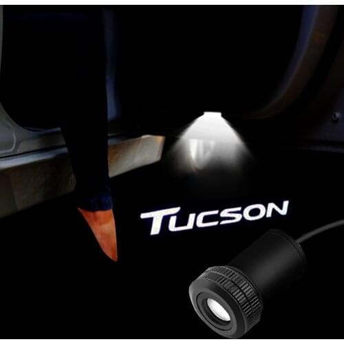 2pcs Tucson Car Door Light For Hyundai Tucson I40 IX25 IX35 I30 I20 Tucson Ghost Shadow Welcome Light Door Open Decorative Lamp